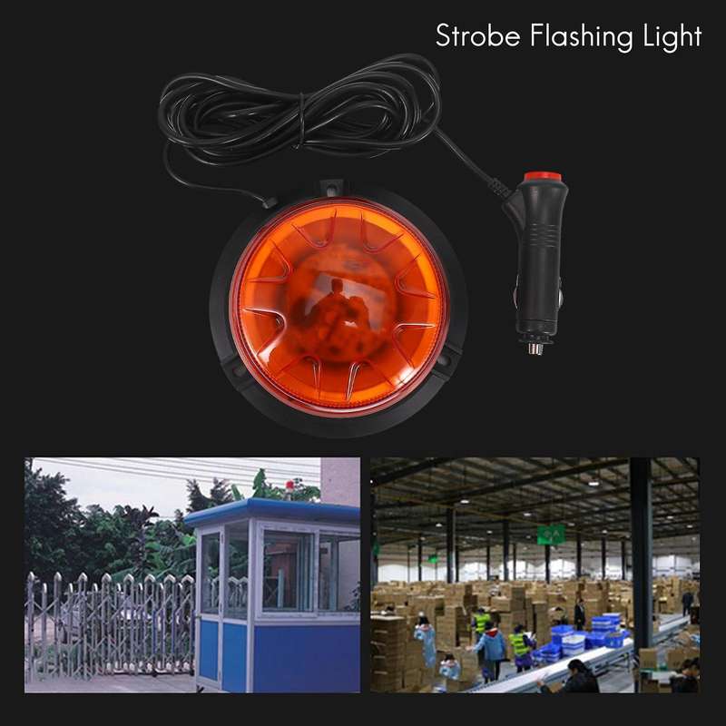 12v/24v High Intensity Led Beacon Magnet Mount Low Profile Compact Strobe Flashing Emergency Warnin