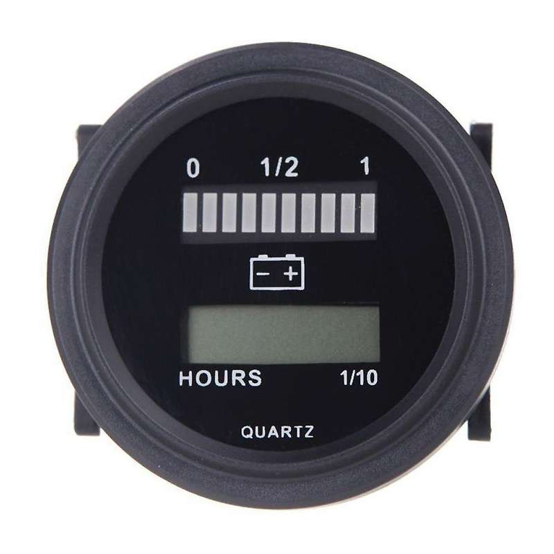 12V/24V/36V/48V/72V LED Digital Battery Status Charge Indicator Black
