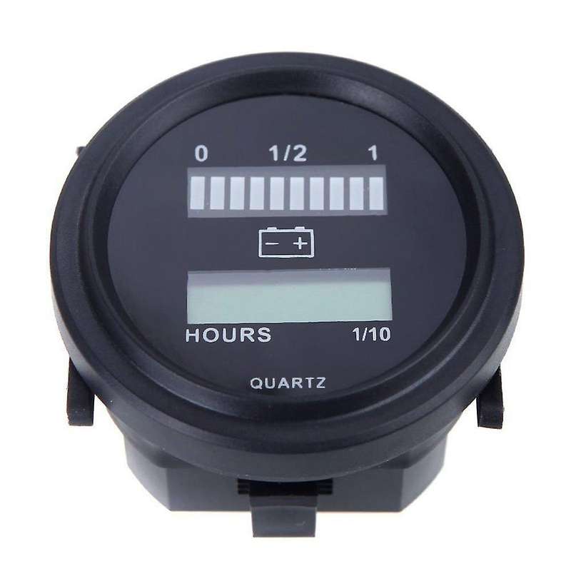 12V/24V/36V/48V/72V LED Digital Battery Status Charge Indicator Black