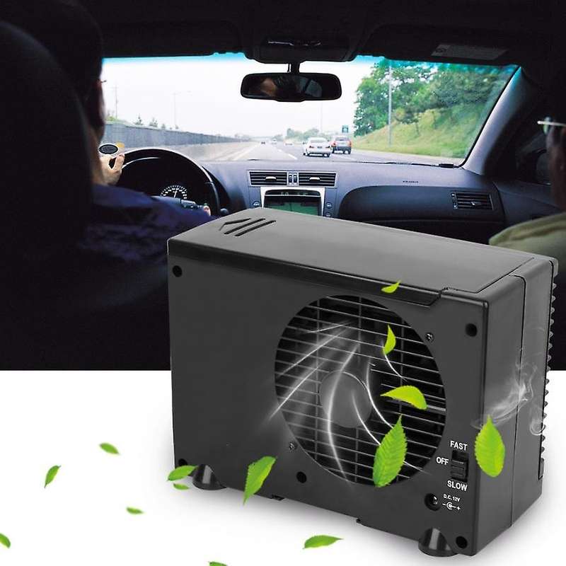 12V/24V Portable Car Air Conditioner Fan Mini Cooling Fan Water Ice Evaporative Air Conditioner Blac