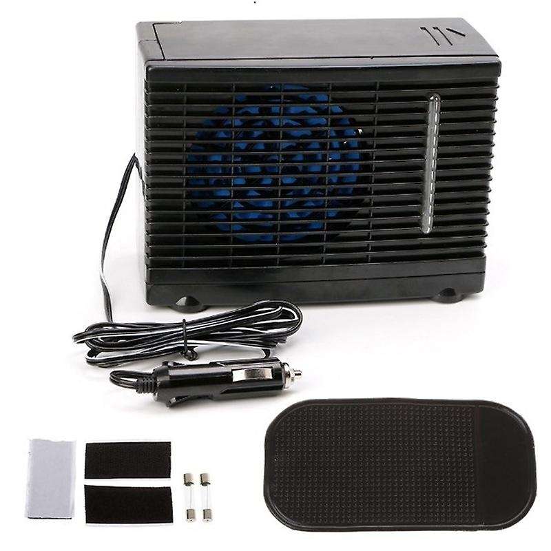 12V/24V Portable Car Air Conditioner Fan Mini Cooling Fan Water Ice Evaporative Air Conditioner Blac