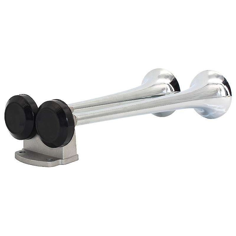 12V/24V Double Air Horn Kit, 15 Inches Trumpet Train Air Horn with Compressor for Car Vehicle Truck