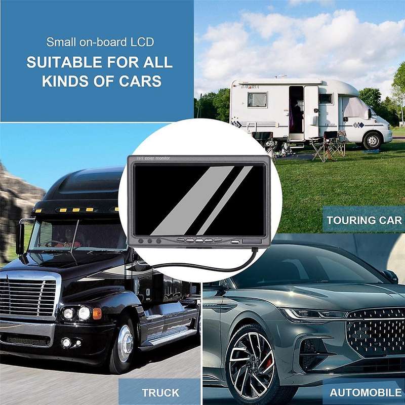 12v-24v 7 Inch Tft Lcd Color Hd Monitor for Car Cctv Reverse Rear View Backup Camera Automotive Elec