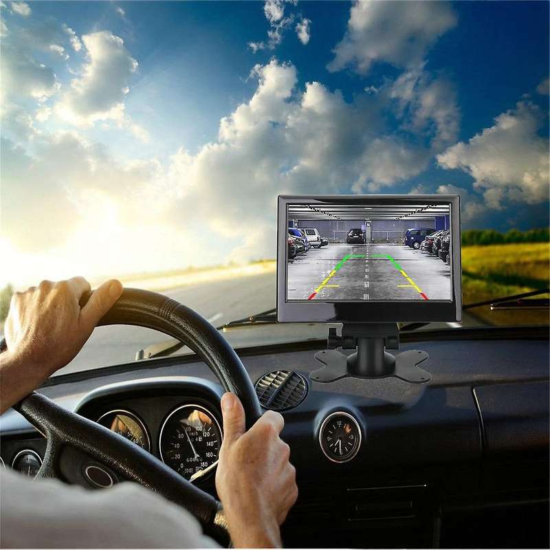 12v-24v 7 Inch Tft Lcd Color Hd Monitor with License Plate Camera for Car Cctv Reverse Rear View Ca