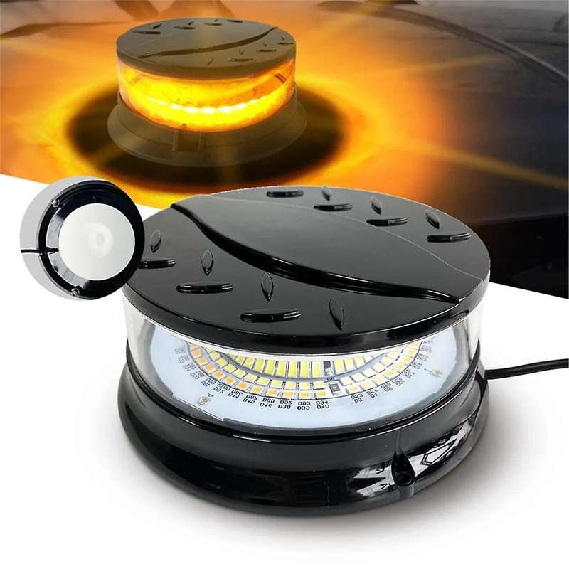12v-24v Amber 96led Warning Strobe Safety Flashing Beacon Light Magnetic for Forklift Truck Tractor