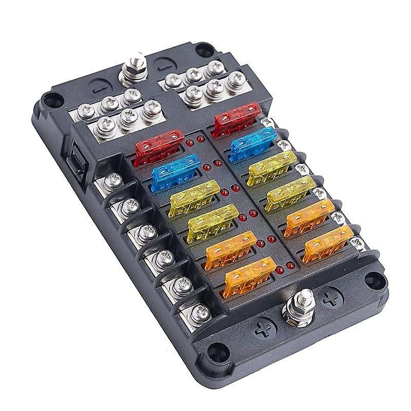 12-Way Marine Block with Waterproof and Dustproof Cover and LED Warning Indicator