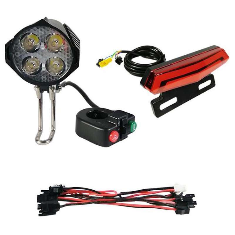 12V-80V LED Front Light with Built-in Horn 36V-60V 5W Rear Light with Brake and Turn Function Switch
