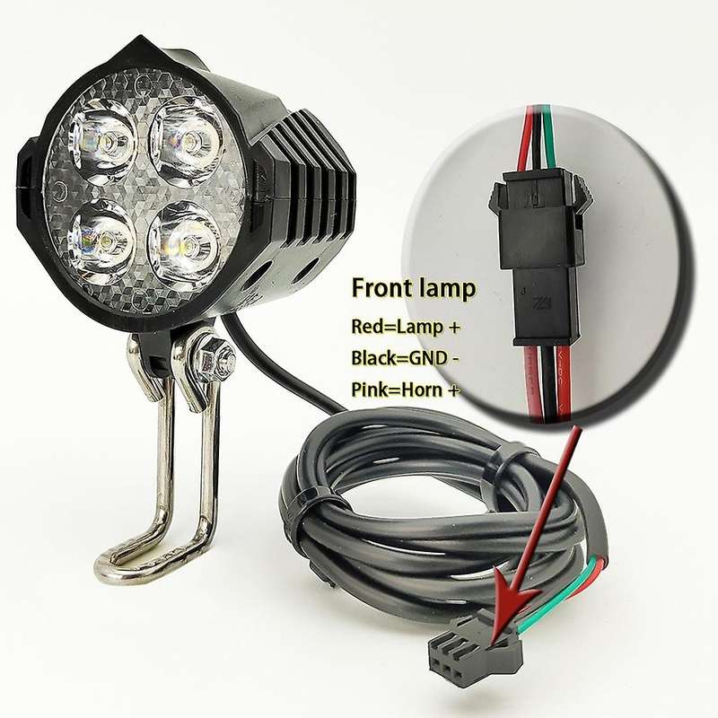 12V-80V LED Front Light with Built-in Horn 36V-60V 5W Rear Light with Brake and Turn Function Switch