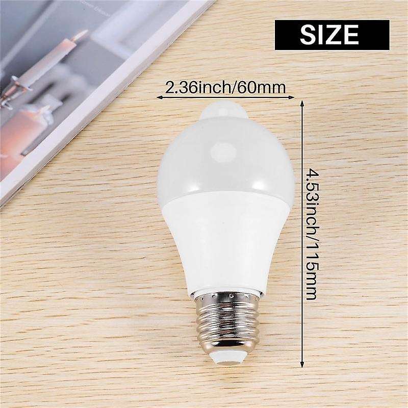 12W Motion Sensor Light Bulb,Outdoor/Indoor Movement Activated Security LED Bulb,1000LM,E26/B22,350