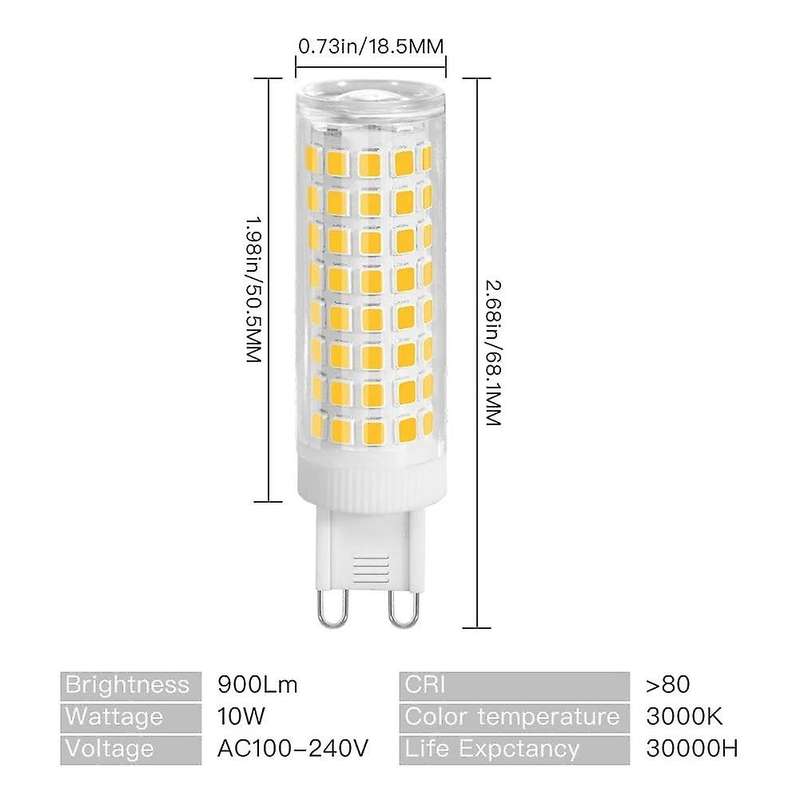 12W G9 LED Bulb Warm White 3000K, Equivalent to Halogen 100W Bulb, 360 Wide Beam Angle, Non-Dimmable