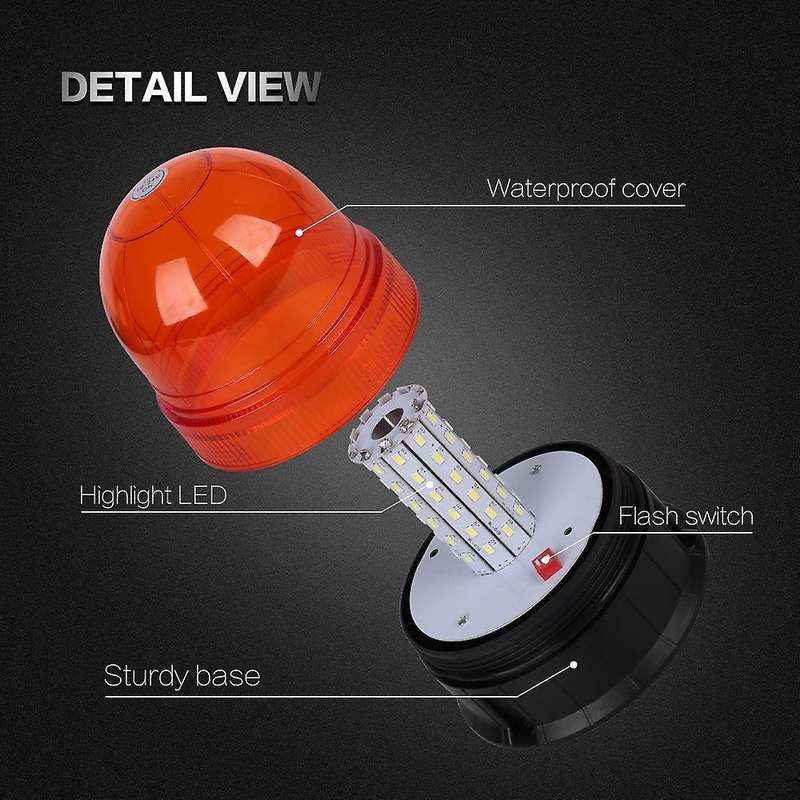 12V-24V Magnetic Roof 60 LED Rotating Flashing Beacon Light Flexible Warning Light Emergency Lamp Tr