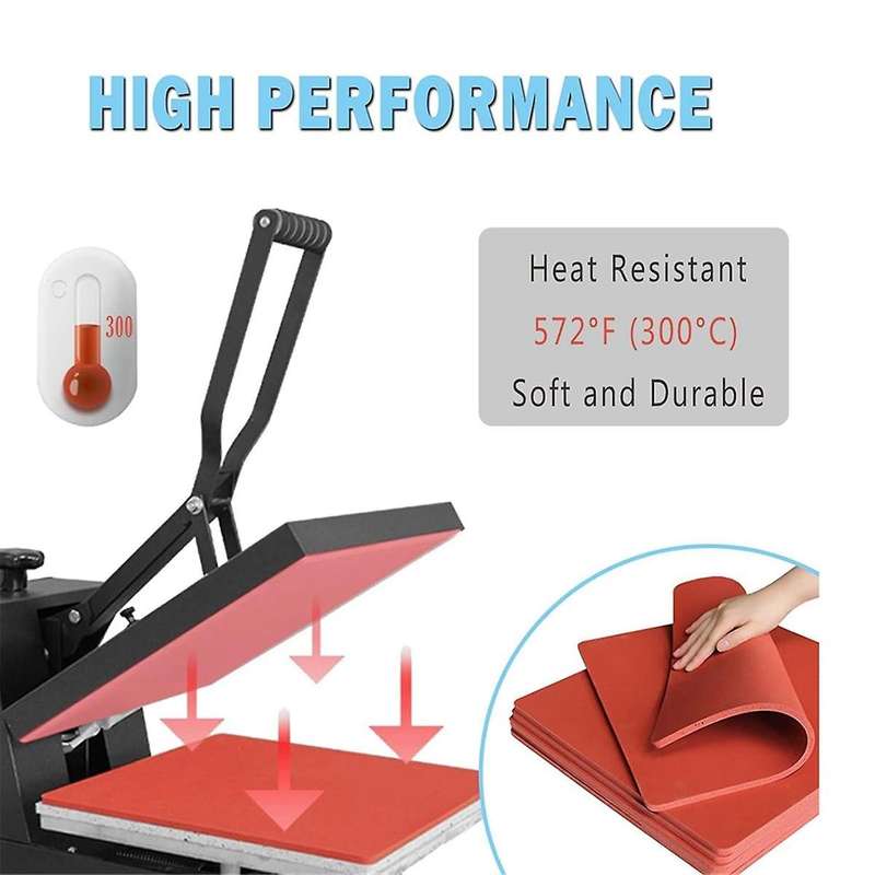12x15 Inch Silicone Heat Press Mat Pad 0.3 Inch Thickest Sublimation Silicone Mat for Heat Press Mac