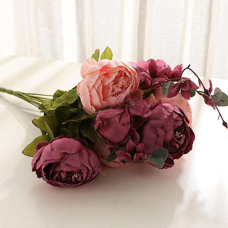 13 Heads European Style Artificial Silk Flowers Decorative Party Flower Hotel Wedding Office Garden