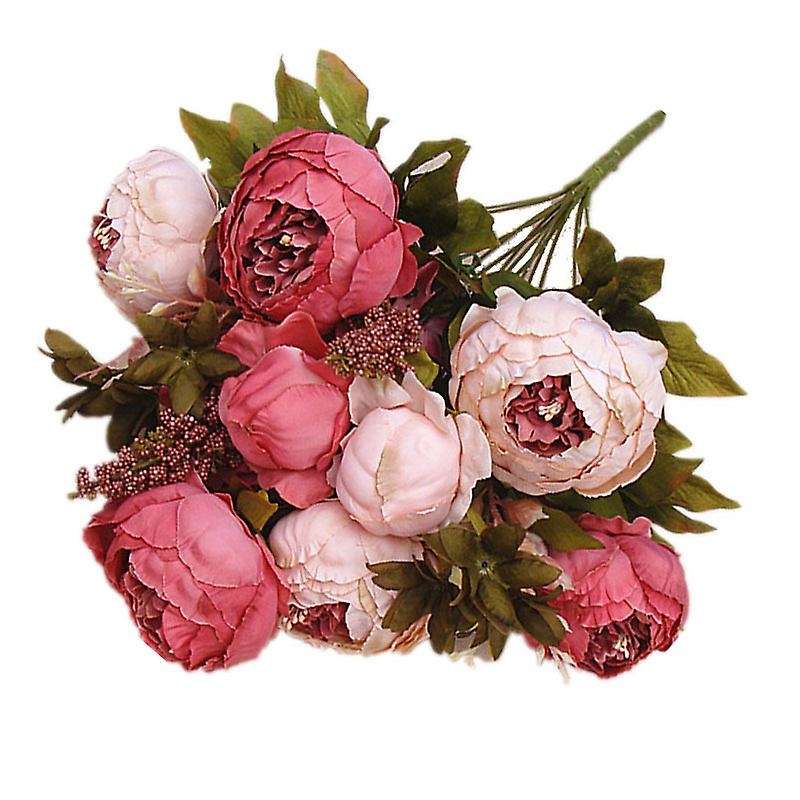 13 Heads European Style Artificial Peony Silk Flowers Decorative Party Flower for Home Hotel Weddin