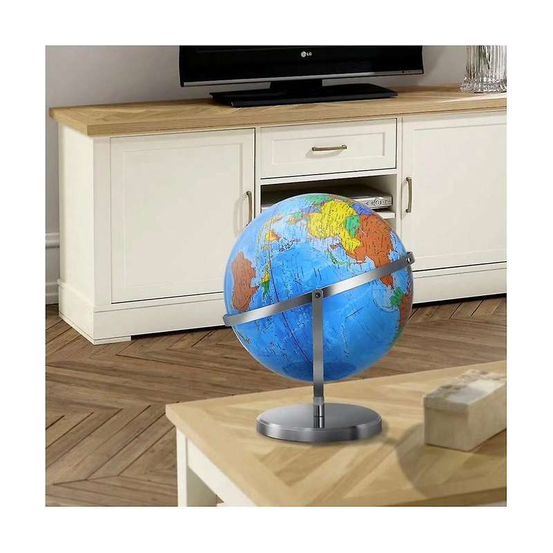 13 inch World Globe with Stand, 720 Swivels in All Directions, Desktop Decoration World Globe Map fo
