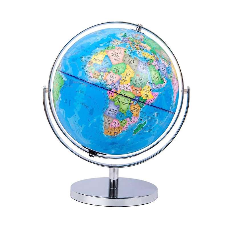 13 inch World Globe with Stand, 720 Swivels in All Directions, Desktop Decoration World Globe Map fo