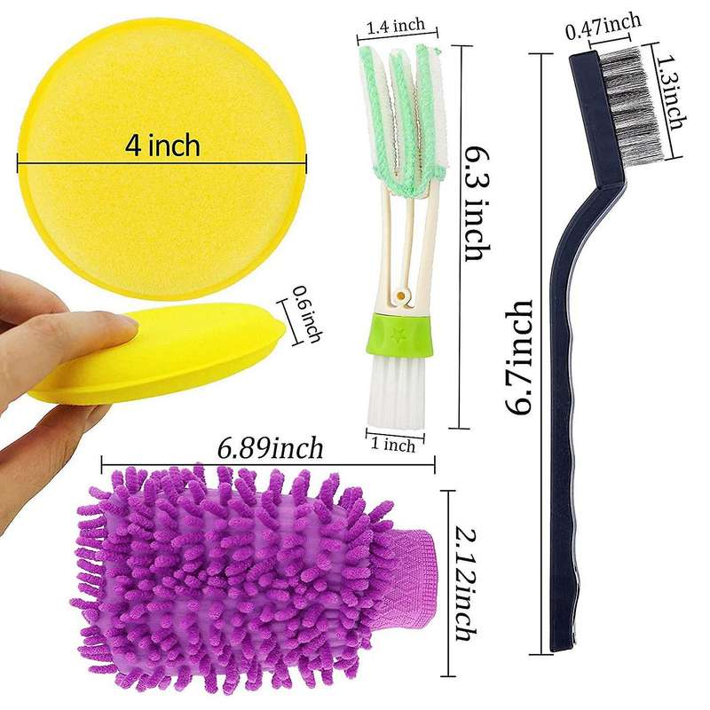 13 Pcs Car Detailing Brush Kit for Cleaning Wheels, Dashboard, Interior, Exterior, Leather, Air Vent