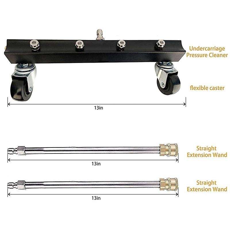 13 Inch Pressure Washer Cleaner 4000 PSI Car Cleaning Tool with 2 Washer Extension Wands and Swivel