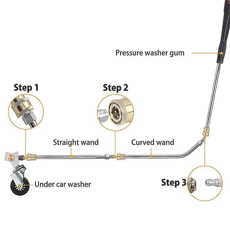 13 Inch Pressure Washer Cleaner 4000 PSI Car Cleaning Tool with 2 Washer Extension Wands and Swivel