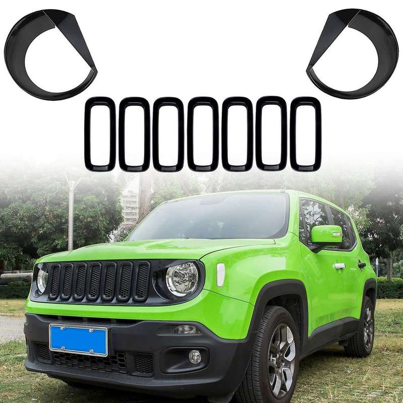 13 PCS Tail Light Covers & Front Mesh Grille Grill Inserts & Headlight Trim Decoration Kit for 2015-