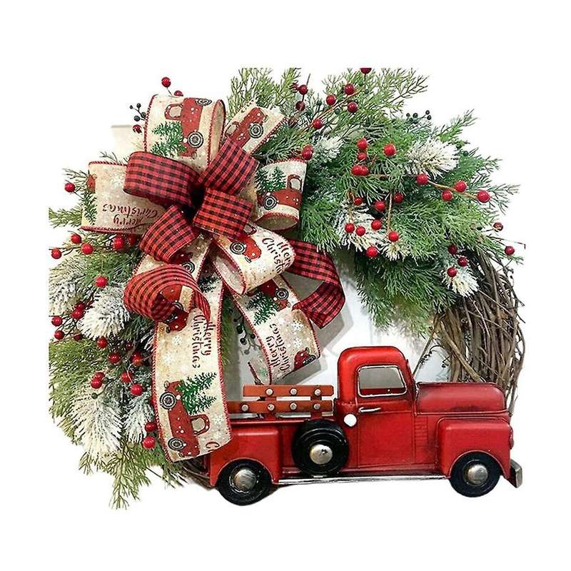 13.8 Inch Christmas Wreath Decor Garland Artificial Flower Wreath Perfect for Christmas and New Year