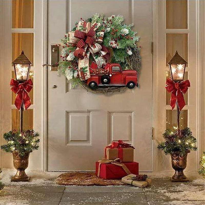 13.8 Inch Christmas Wreath Decor Garland Artificial Flower Wreath Perfect for Christmas and New Year