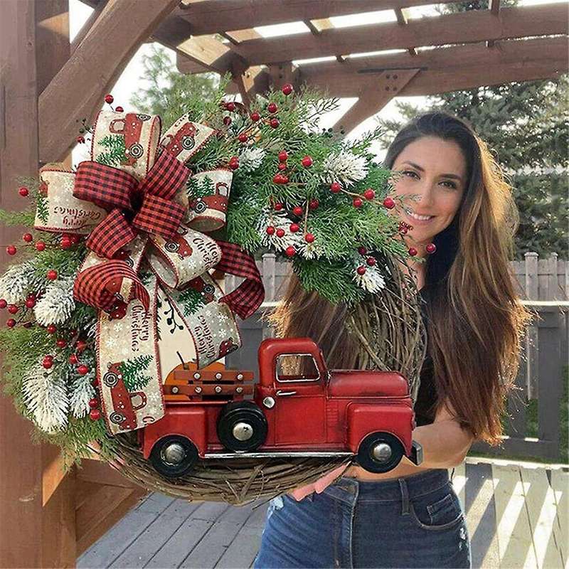 13.8 Inch Christmas Wreath Decor Garland Artificial Flower Wreath Perfect for Christmas and New Year