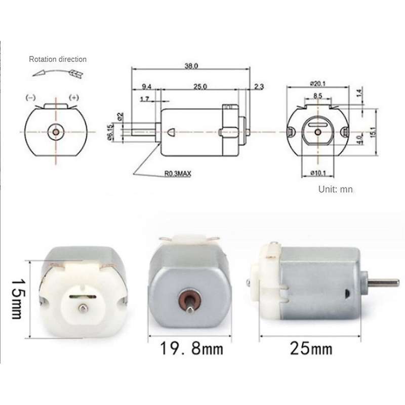 130 Micro-DC Motor Mini USB Fan Alarm Clock Multifunction Convenient Portable 4 WD Brush Practical M