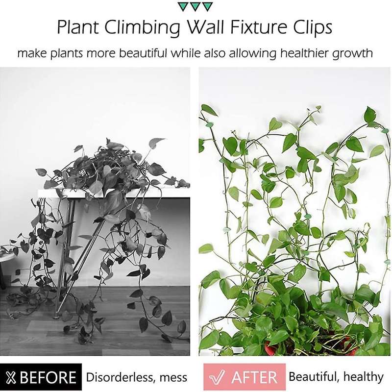 130 Pcs Plant Climbing Wall Fixture Clips Invisible Wall Vines Fixing Clips Plant Fixer Green Leaf f