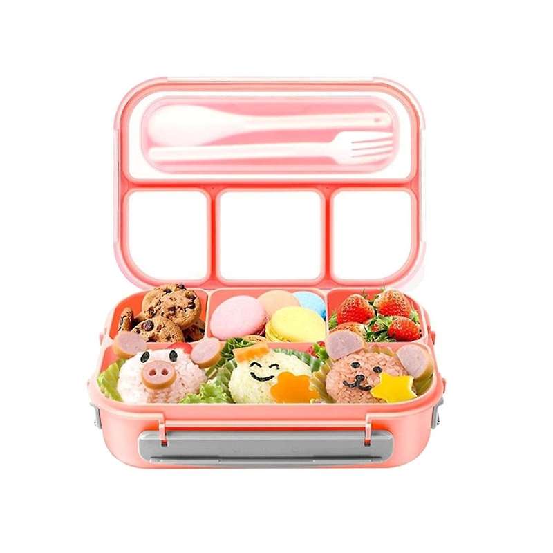 1300ml 27pcs Lunch Box Kit Food Seal Bag Vegetable Cut Bento Box Set 4 Compartments with Spoon Fork