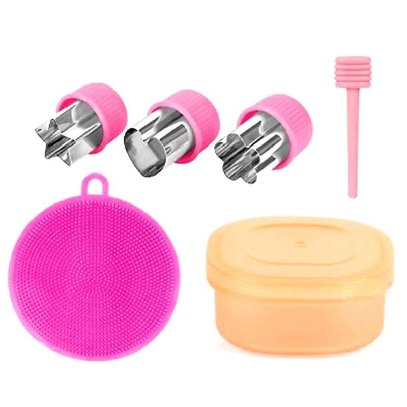 1300ml 27pcs Lunch Box Kit Food Seal Bag Vegetable Cut Bento Box Set 4 Compartments with Spoon Fork