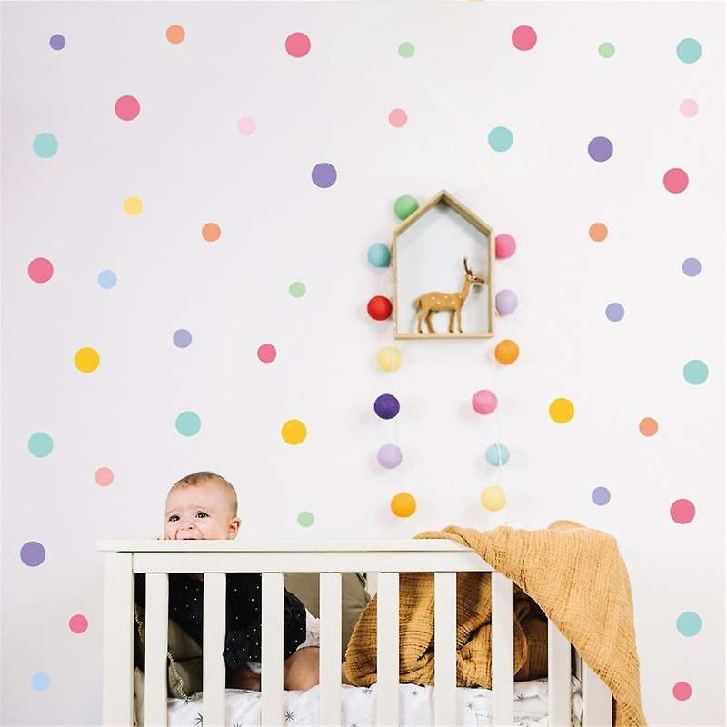 130Pcs Polka Dot Stickers Children Room Kindergarten Decorate Gift Wall Stickers Bedroom Decor Aesth