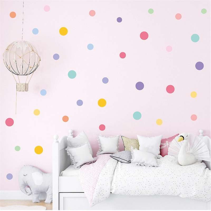 130pcs Polka Dot Stickers Children Room Kindergarten Decorate Gift Wall Stickers Bedroom Decor Aest