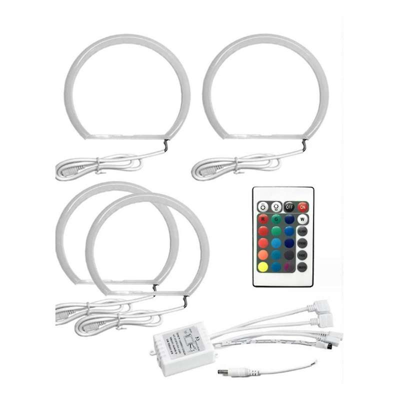131mm Multi-Color RGB Car Angel Eyes LED Light Half Circle Halo for 3-Series E36 1990-2000 E46 Headl