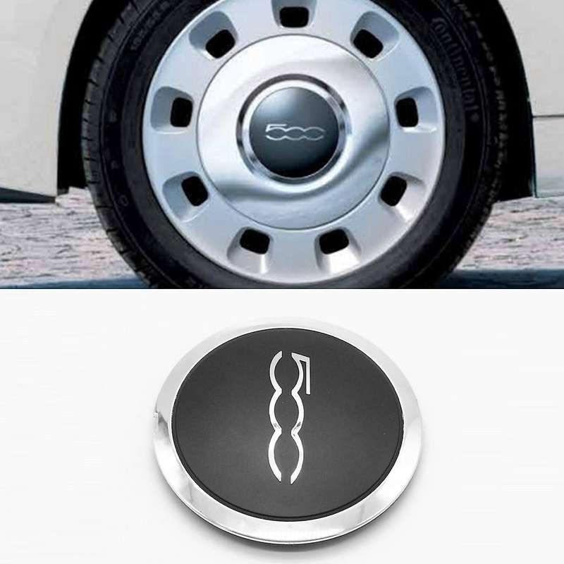 133mm Hubcap Compatible Fiat 500 Wheels Centre Hub Caps Silver