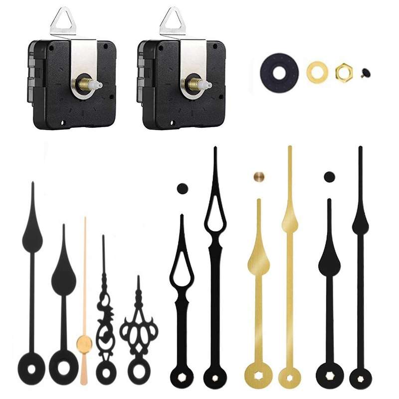 13MM Clock Movement Mechanism Silent Sweep Quartz Clock with 5 Pairs of Clock Repair Parts Replaceme