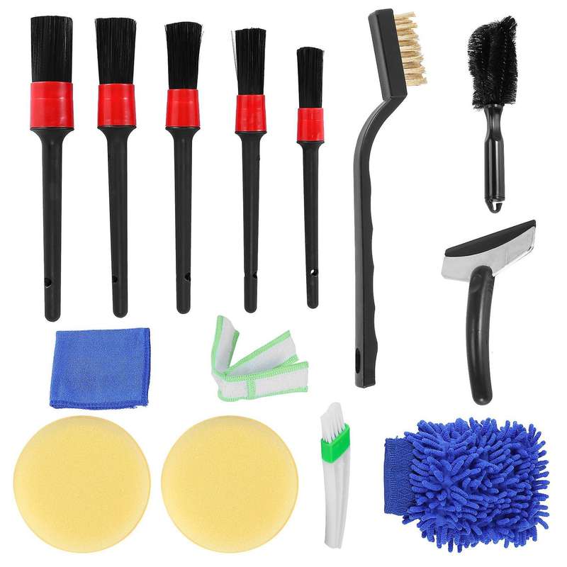 13pcs Detailing Brush Set Car Cleaning Brushes Car Interior Washing Kit Tool for Car Air Vents Rim