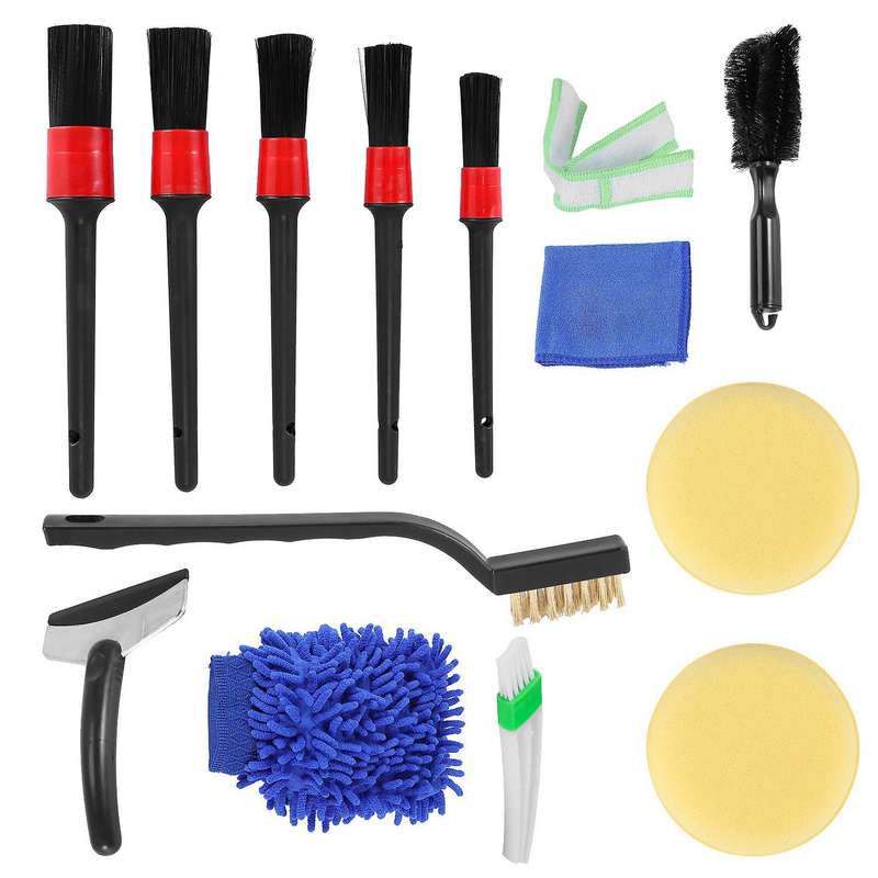 13pcs Detailing Brush Set Car Cleaning Brushes Car Interior Washing Kit Tool for Car Air Vents Rim