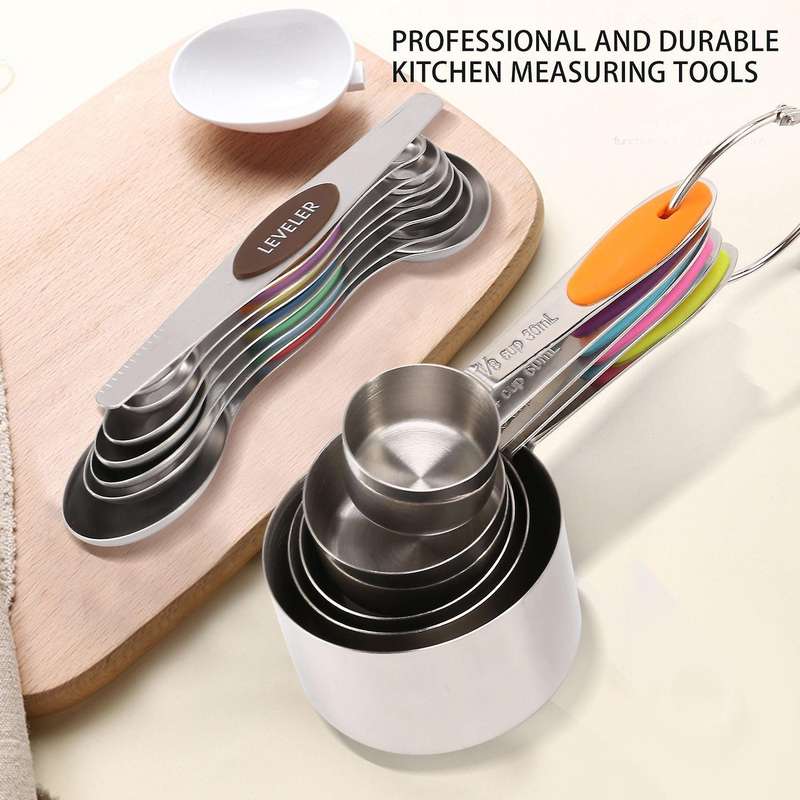 13pcs Measuring Cups and Magnetic Measuring Spoons Set,professional Durable Kitchen Measuring Set F