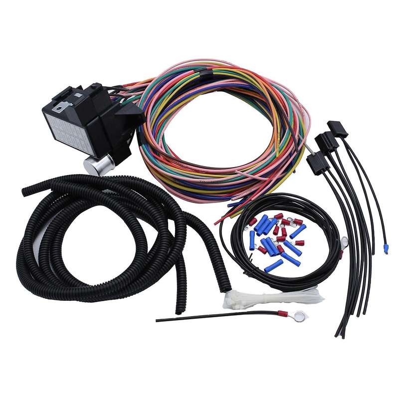 14 Circuit Universal Wiring Harness Kit for Muscle Car Hot Rot Wiring Street Rod Rat Rod for