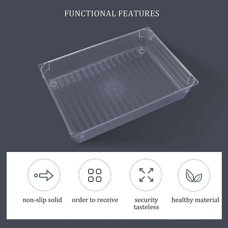 14 Desk Drawer Organiser Trays, Clear Drawer Dividers Makeup Cosmetic Organizers for Bedroom Kitche