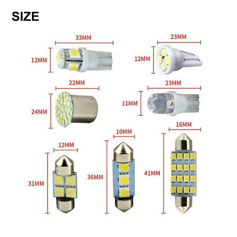 14 Assorted LED Car Interior Inside Light Dome Trunk Map License Plate Lamp Bulb
