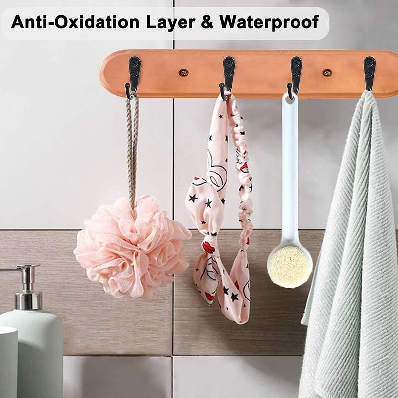 14 PCS Wall Mounted Hooks Coat Hooks Door Robe Hook for Hanging Towel Hat Key Cup Single Metal Hook