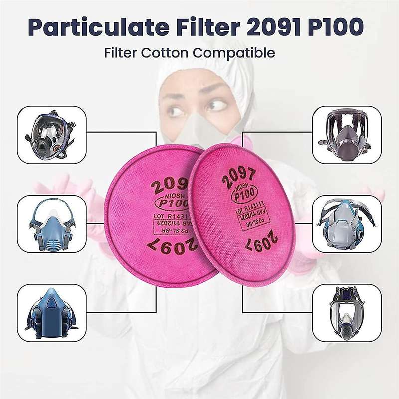 14 PCS 2097 P100 Particulate Filter,Installed on P100 Filter Retainer Replacement for 6000 6200 680