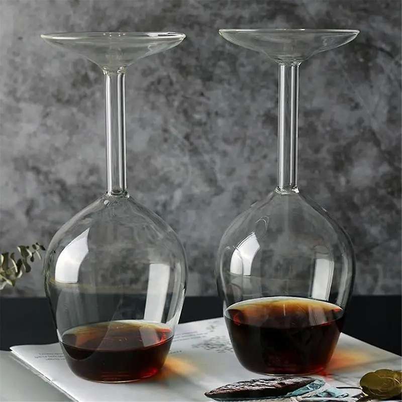 14Fl Oz Upside Down Cocktail Glass Upside Down Martini Glass Wine Glass Unique Fun Upside Down Wine