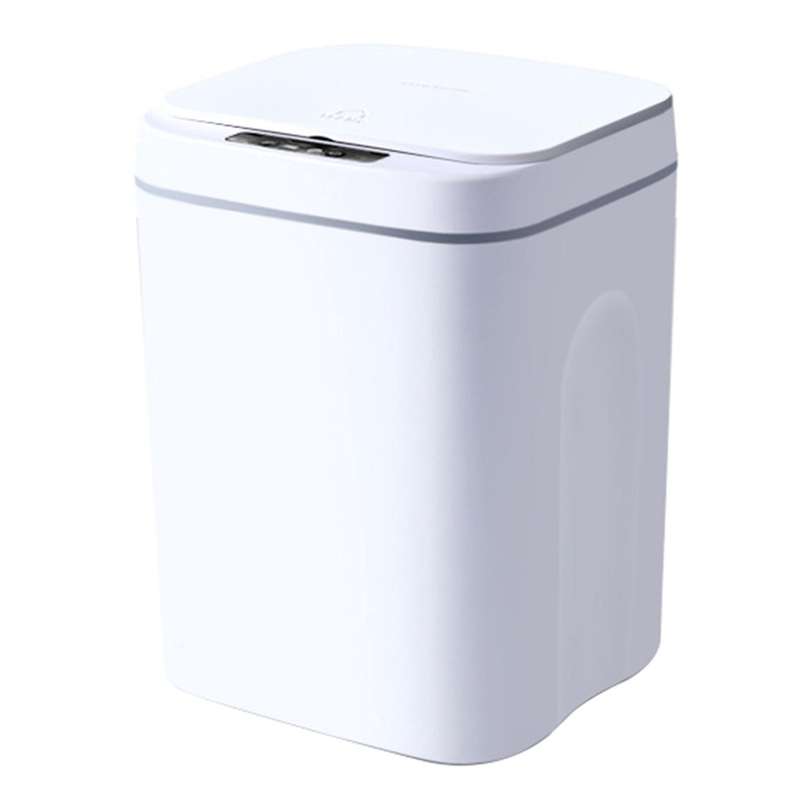 14L Intelligent Trash Can Automatic Sensor Dustbin Electric Waste Bin Rubbish Can for Kitchen,White