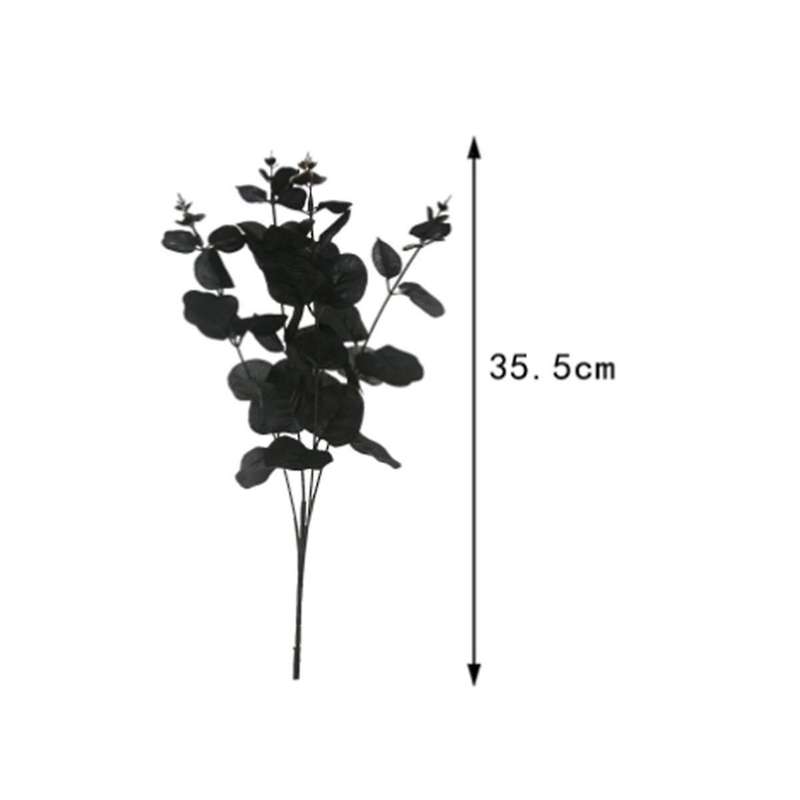14pcs Black Halloween Decor Artificial Flower Eucalyptus Branches Stems Table Centerpieces Indoor De