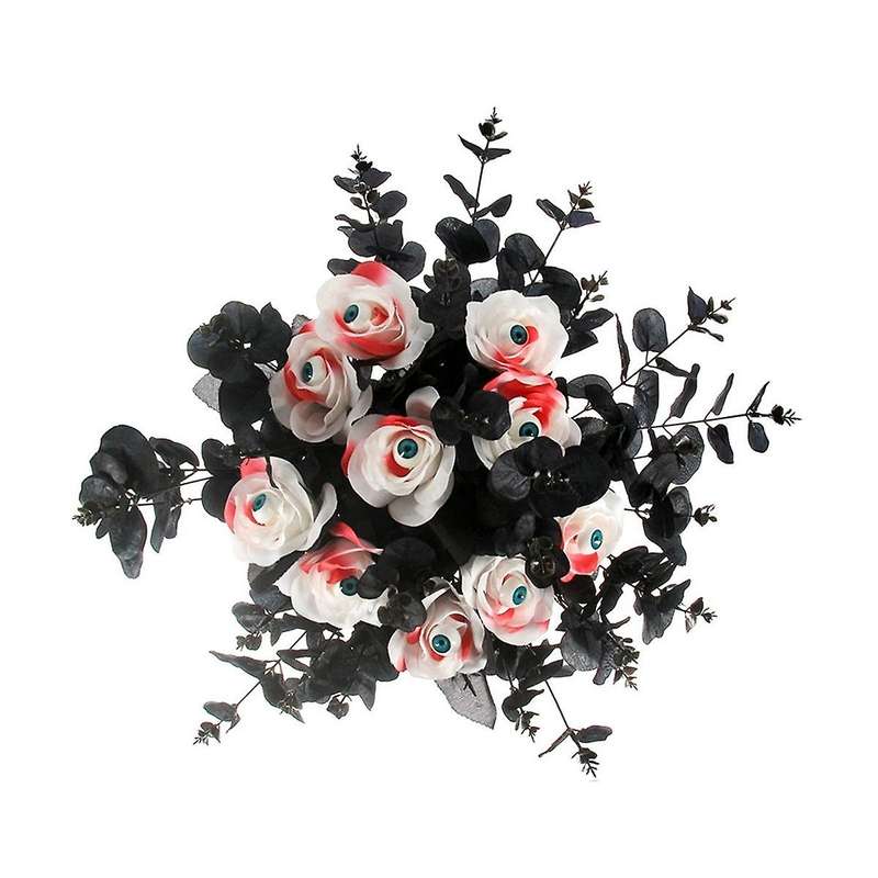 14pcs Black Halloween Decor Artificial Flower Eucalyptus Branches Stems Table Centerpieces Indoor De