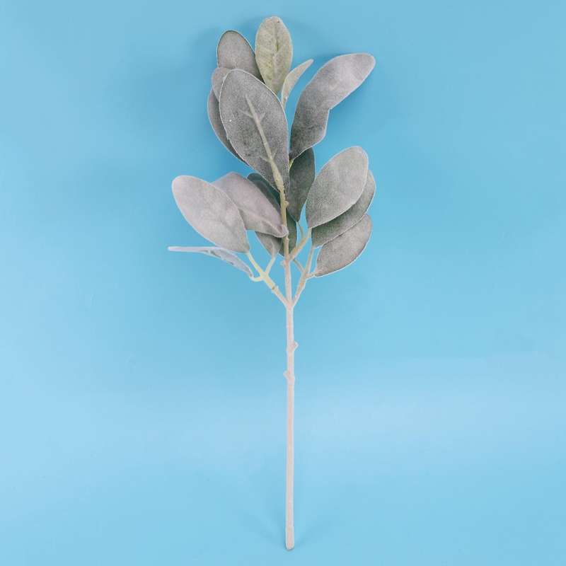 14pcs Artificial Flocked Greenery Leaves Short Stems,faux Lambs Ear Greenery Urn Filler Greenery Pl