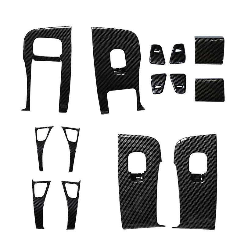 14PCS Car Inner Door Armrest Window Lift Button Cover Trim Kit for 2016-2019 Window Lift Cover Trims